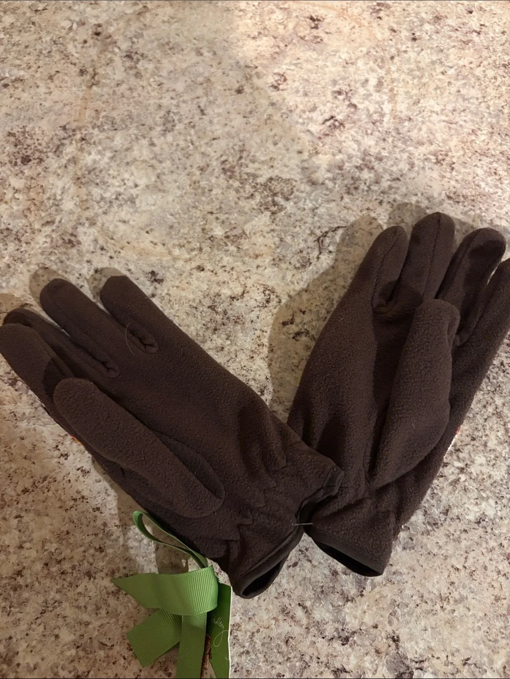 Vera Bradley Brown Quilted Gloves with Multicolor Floral Print